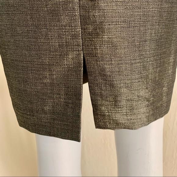 LAFAYETTE 148 NEW YORK Wool Blend Pencil Skirt Black Gold Metallic Shimmer - Picture 13 of 16